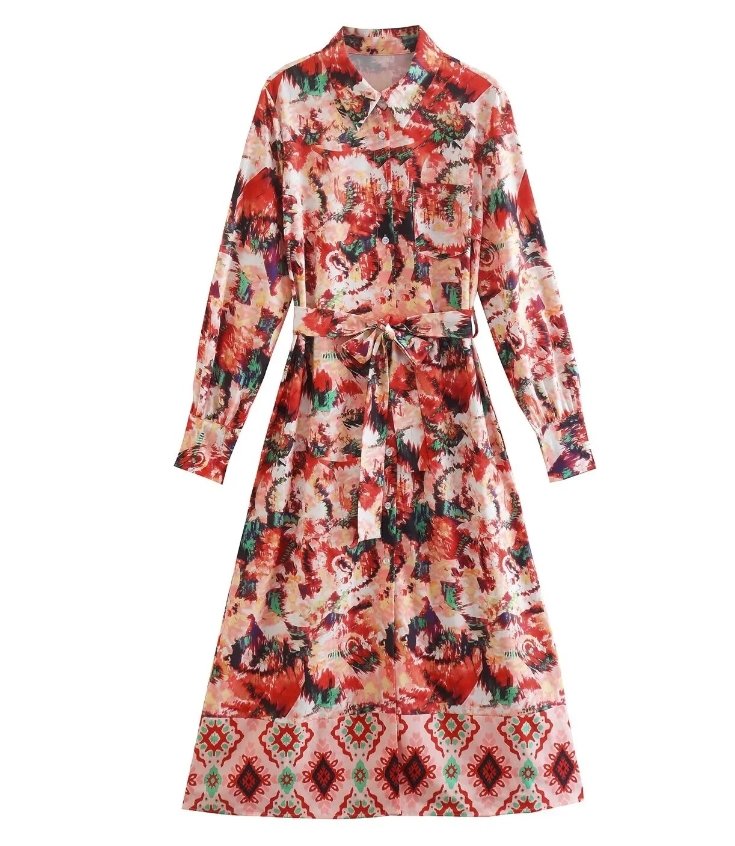 Vestido Fluido De La Ciudad De Los Años 70