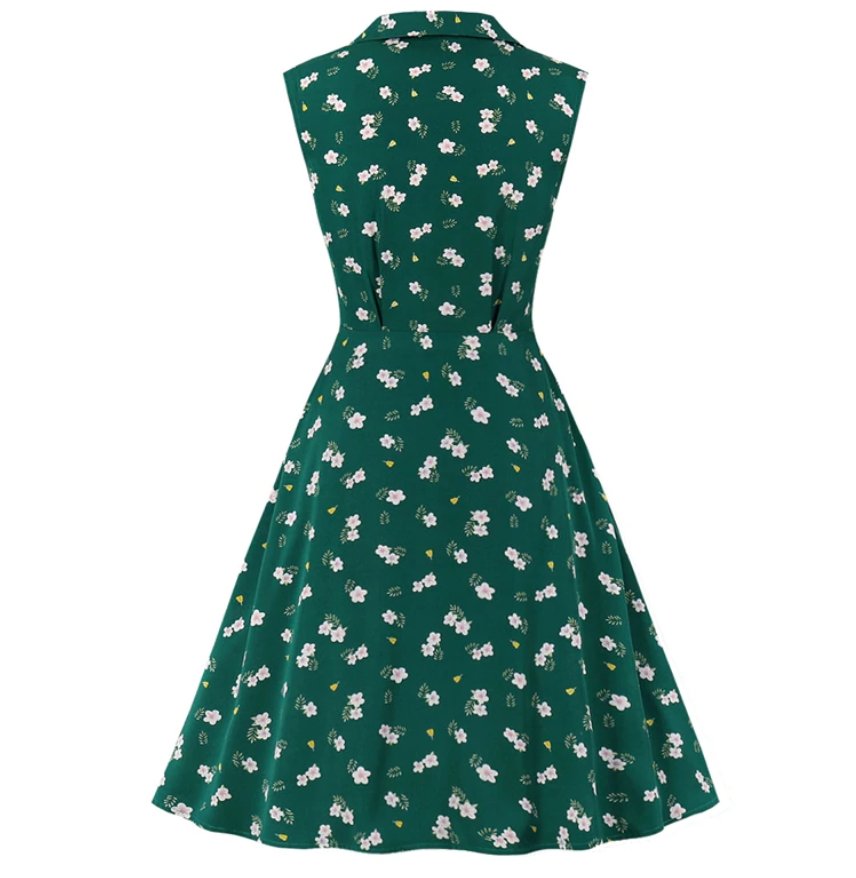 Vestido Tubo Años 50 Verde