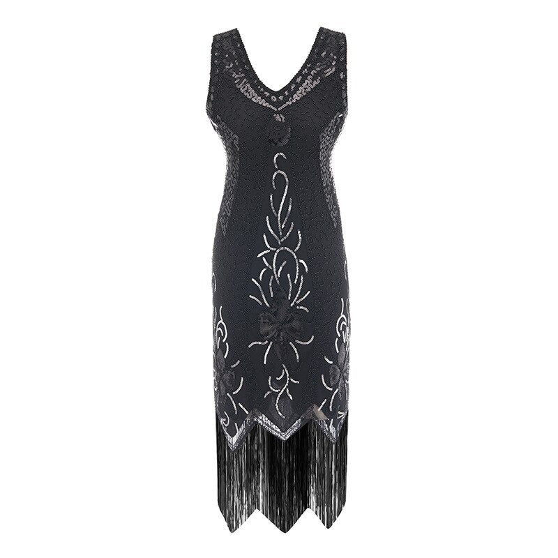 Vestido Gatsby - Charleston Negro Plata
