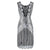 Vestido Gatsby Corto Plateado