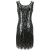 Vestido Gatsby Corto Negro Y Plata