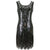 Vestido Gatsby Corto Negro Y Plata