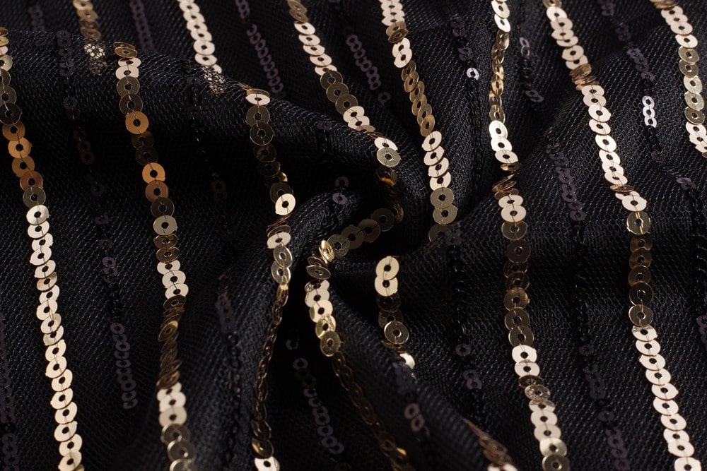 Vestido Corto Gatsby Negro Y Dorado