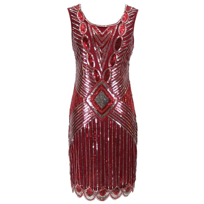 Vestido Gatsby Corto Rojo