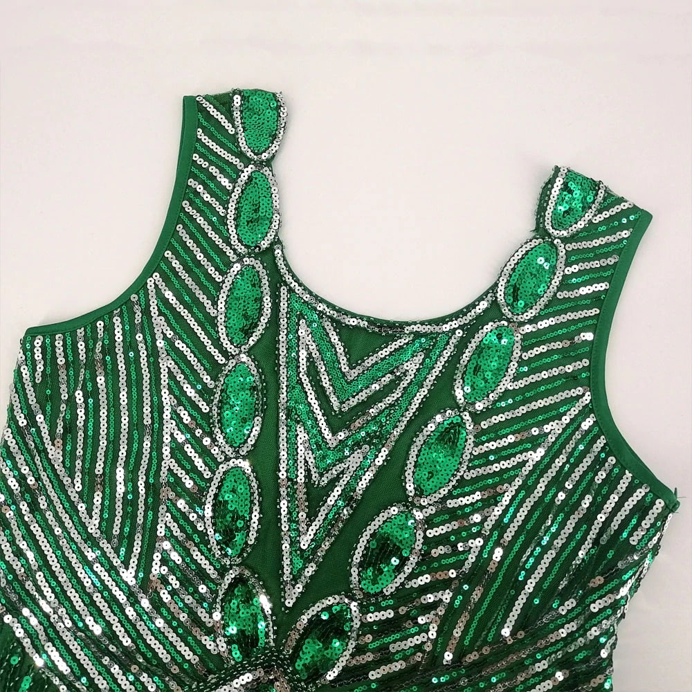 Vestido Gatsby Corto Verde