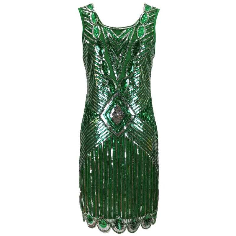 Vestido Gatsby Corto Verde
