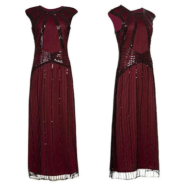 Vestido Largo Burdeos Gatsby