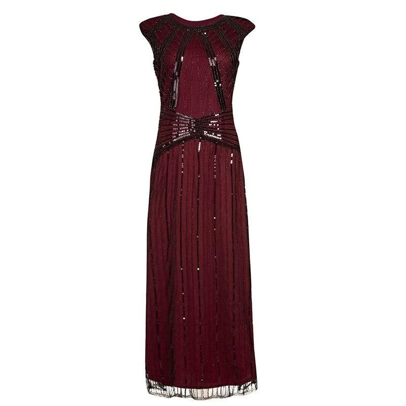 Vestido Largo Burdeos Gatsby
