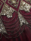 Vestido Largo Gatsby Burdeos De Alta Costura