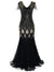 Vestido Gatsby Largo Negro Y Dorado De Alta Costura