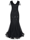 Vestido Gatsby Largo Negro De Alta Costura