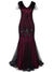 Vestido Gatsby Largo Burdeos Y Negro De Alta Costura