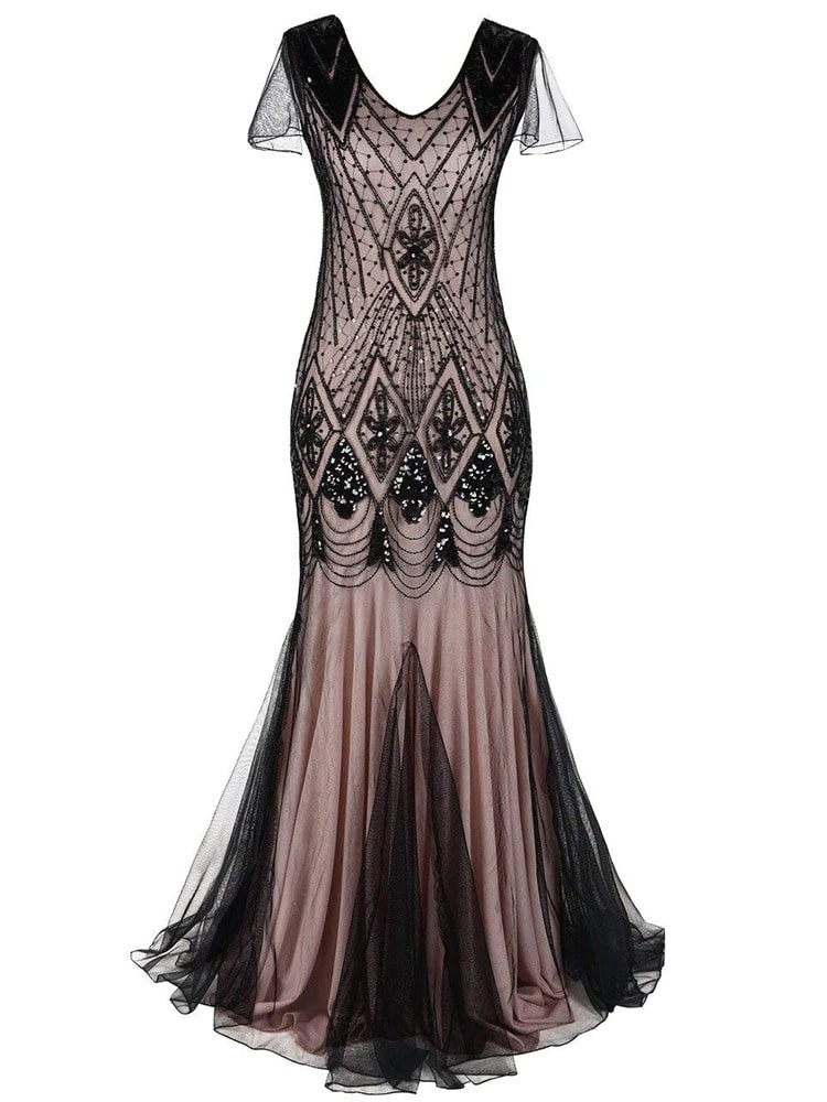 Vestido Largo Gatsby Rosa De Alta Costura