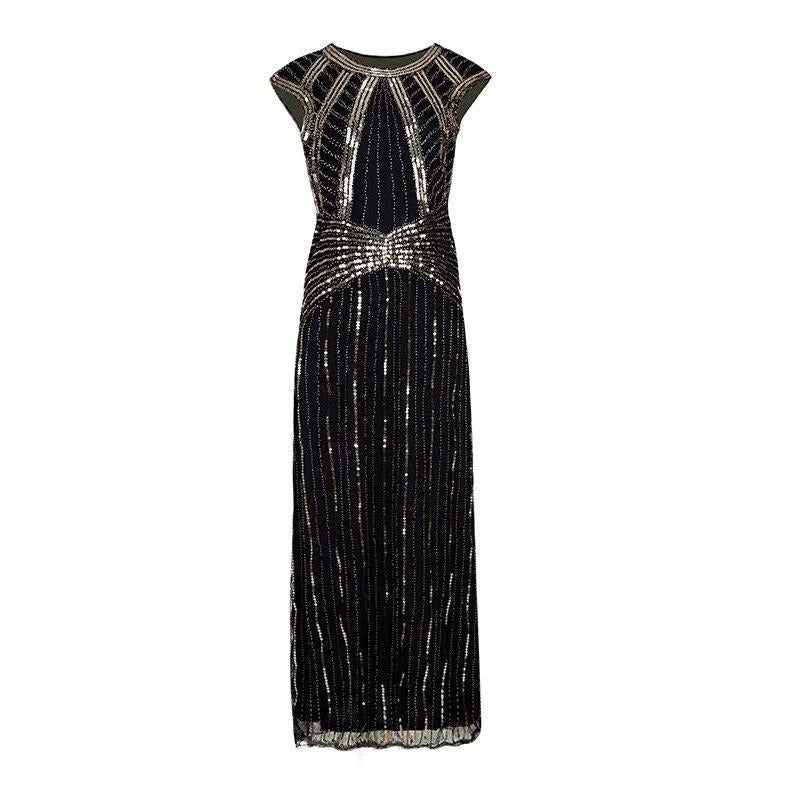 Vestido Gatsby Largo Negro