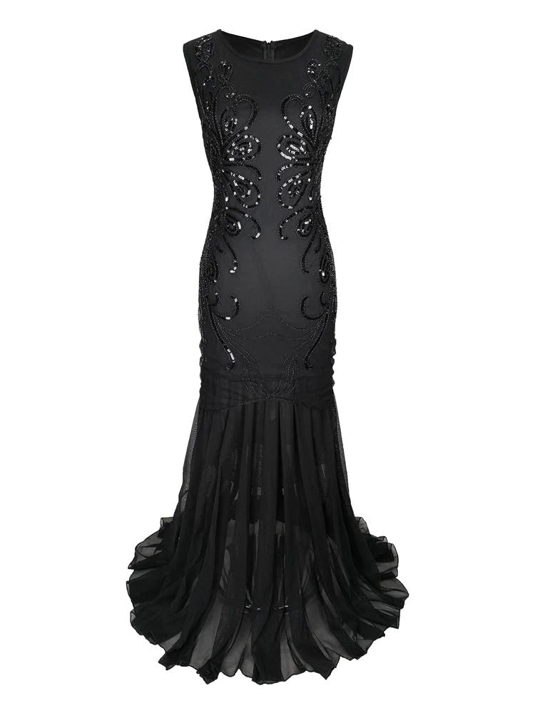 Vestido Largo Gatsby - Retro Chic Negro