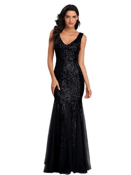 Vestido De Novia Gatsby Negro Intenso