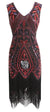 Vestido Gatsby De Plumas Rojo Y Negro
