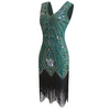 Vestido Verde Gatsby De Plumas