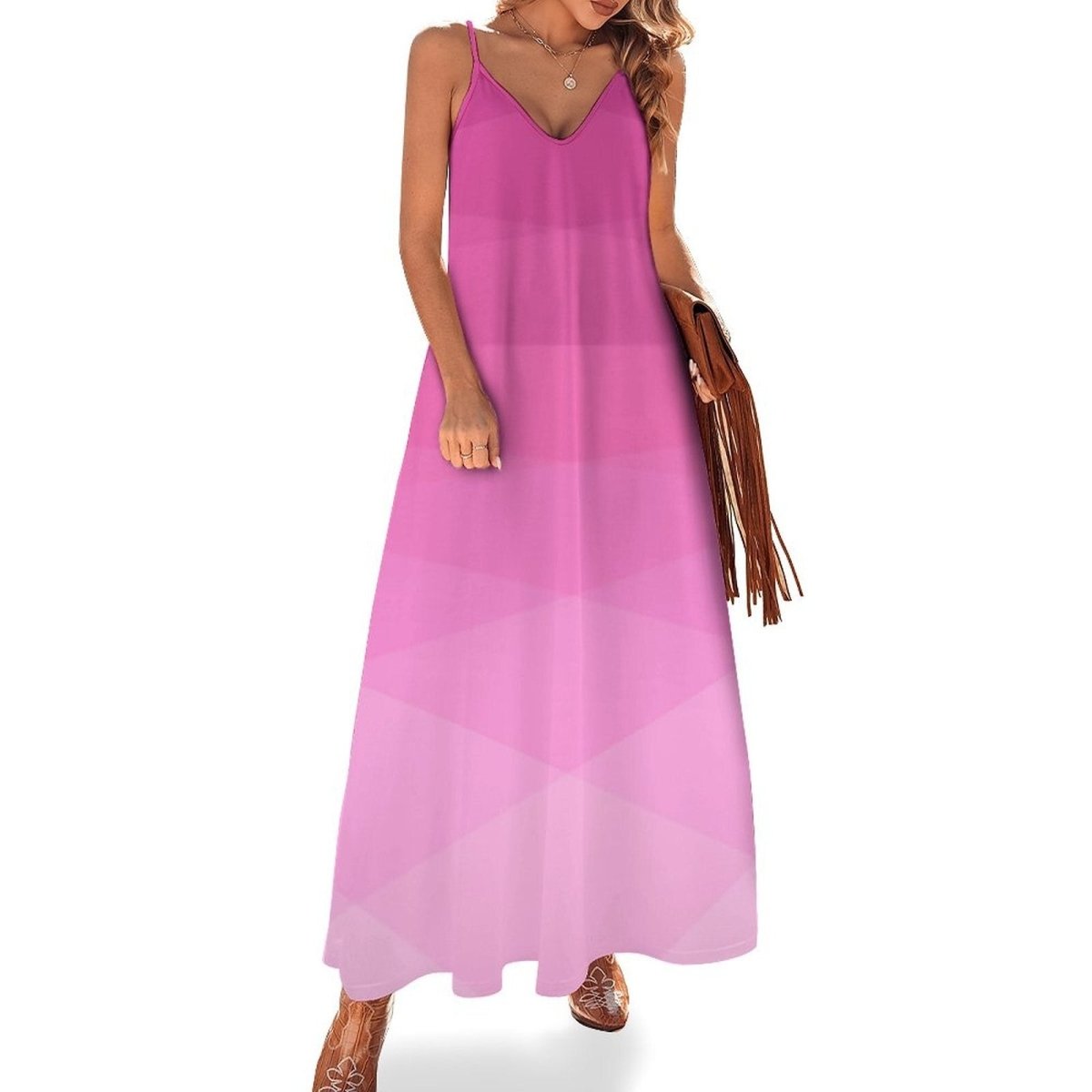 Vestido 70s Rosa Talla Grande