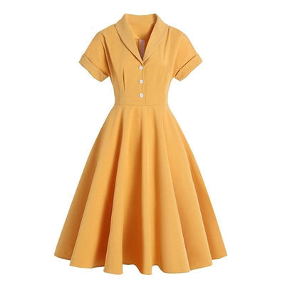 Vestido Amarillo Años 50