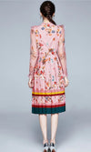Vestido Largo Floral Vintage Rosa