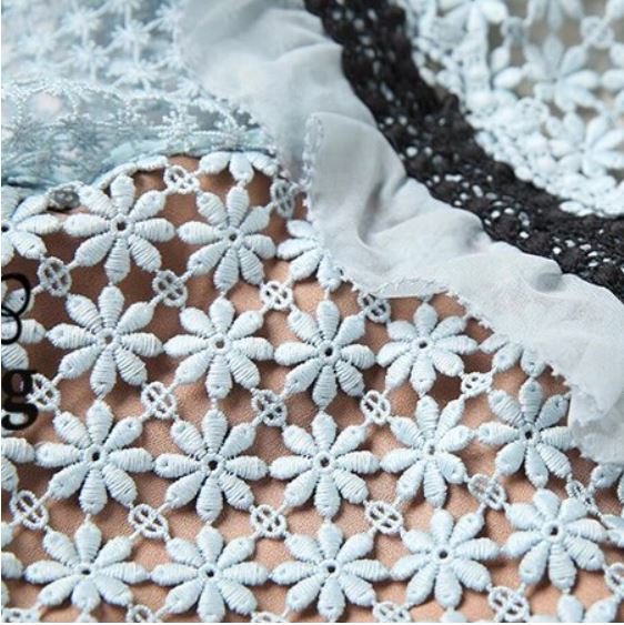 Vestido Largo Volantes Vintage Azul