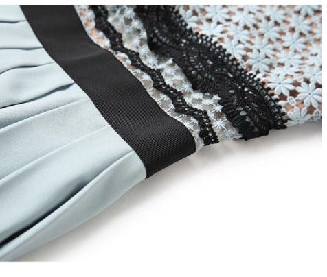 Vestido Largo Volantes Vintage Azul