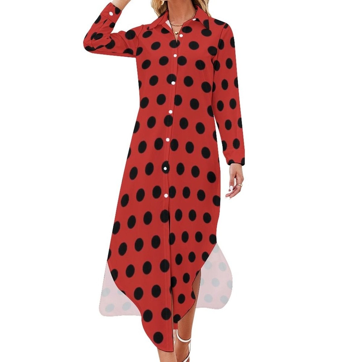 Vestido Largo Lunares 70s