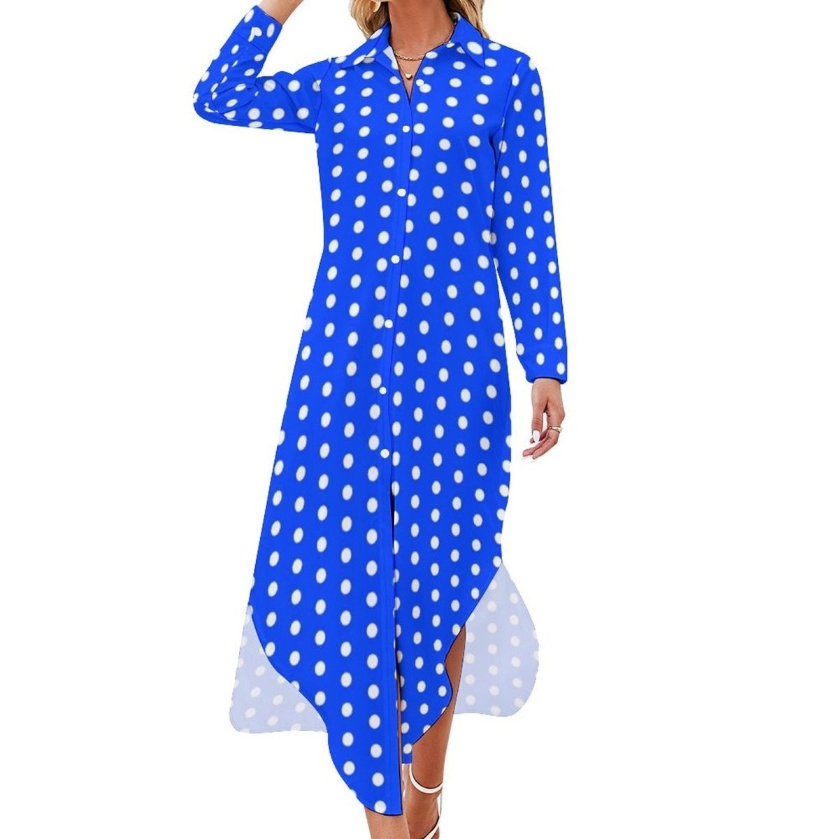 Vestido Largo 70s Azul