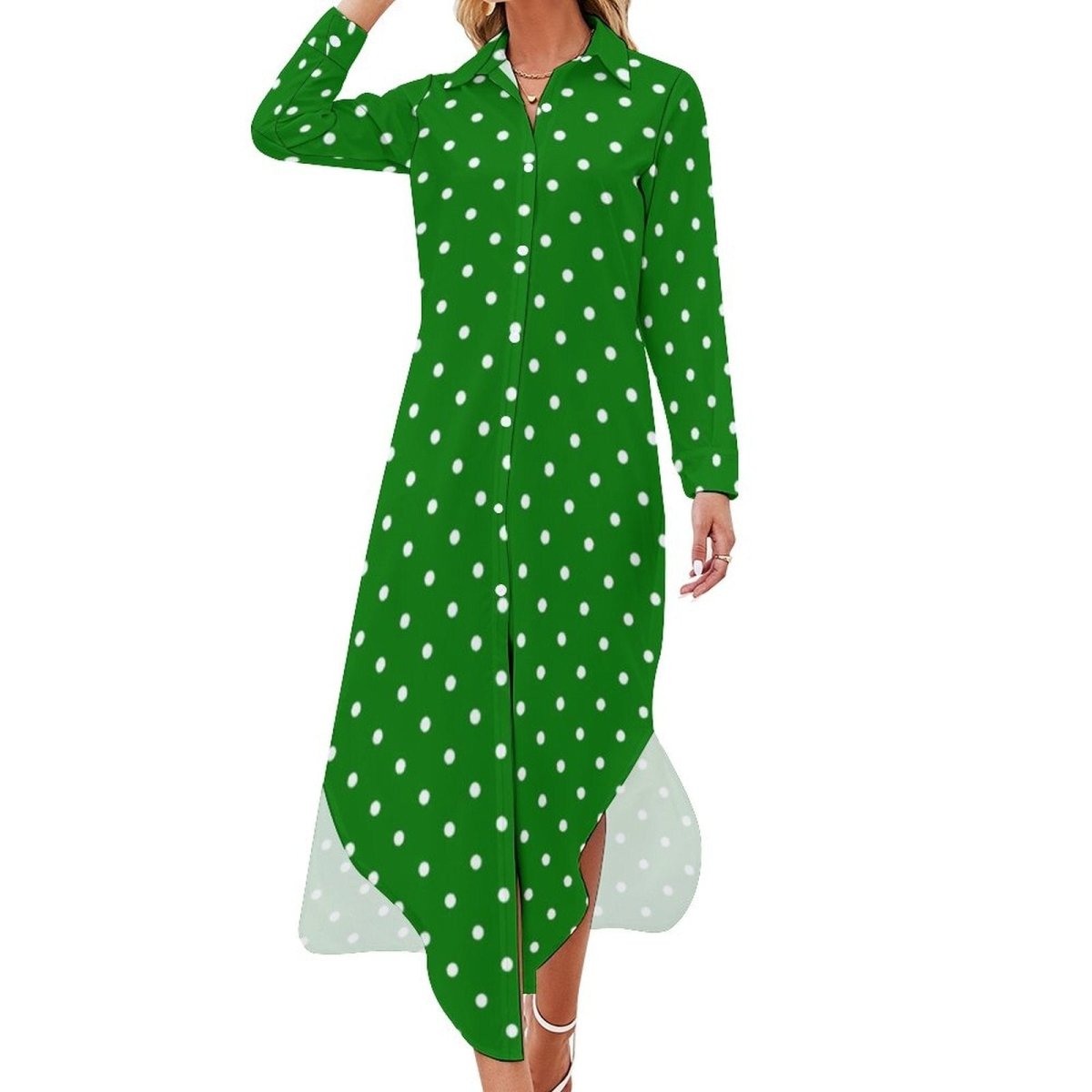 Vestido Largo 70s Verde