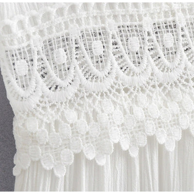 Vestido Largo De Encaje Vintage Blanco
