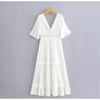 Vestido Largo De Encaje Vintage Blanco