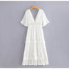 Vestido Largo De Encaje Vintage Blanco