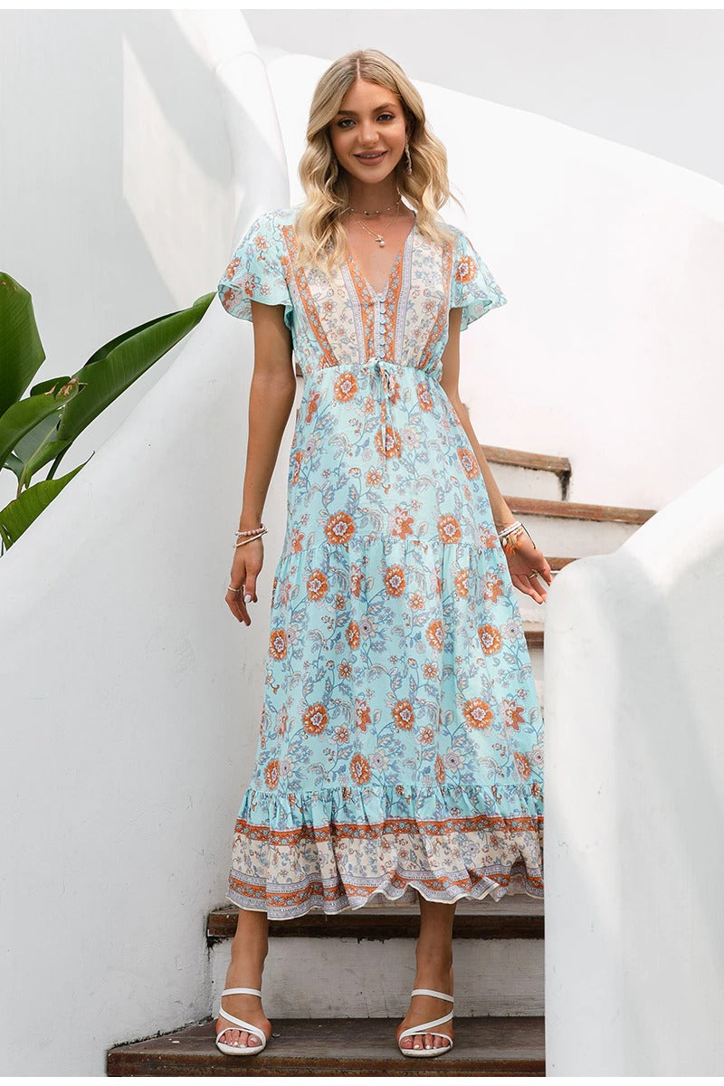 Vestido Maxi Vintage Bohemio