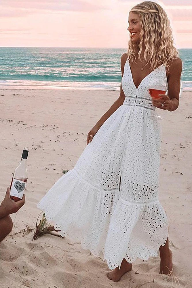 Vestido Largo De Encaje Vintage