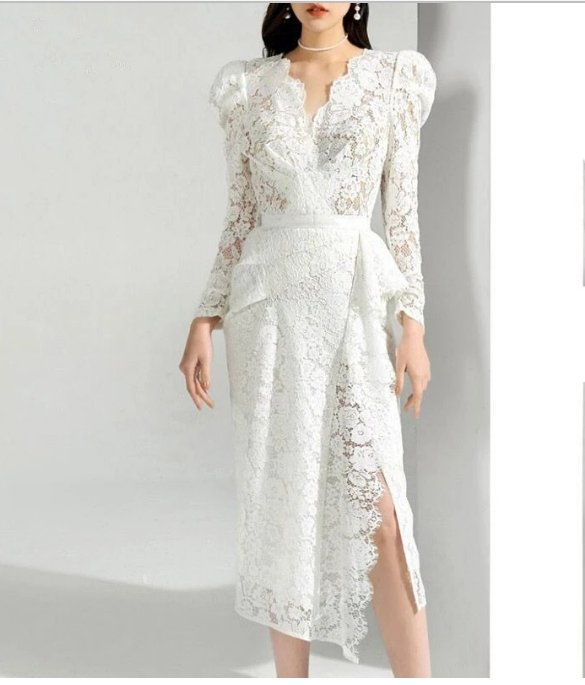 Vestido De Novia Vintage De Encaje Blanco