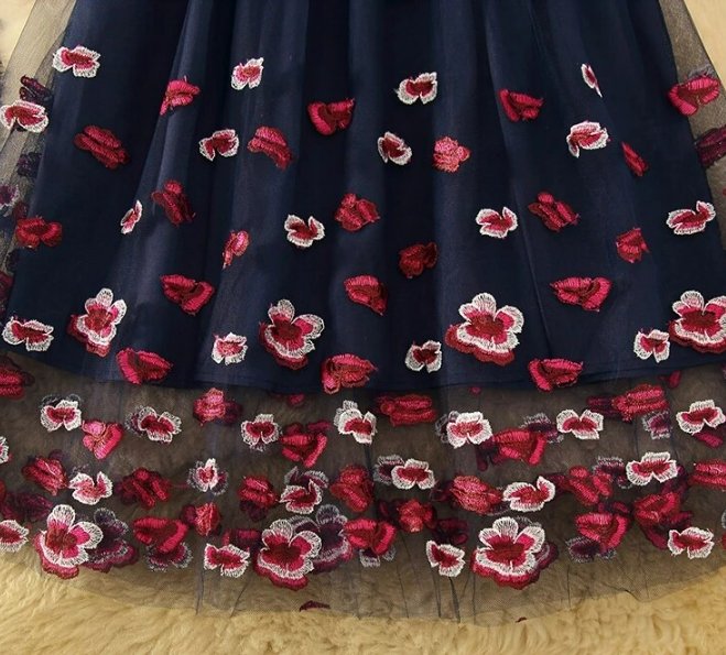 Vestido De Novia Vintage De Encaje Azul Marino