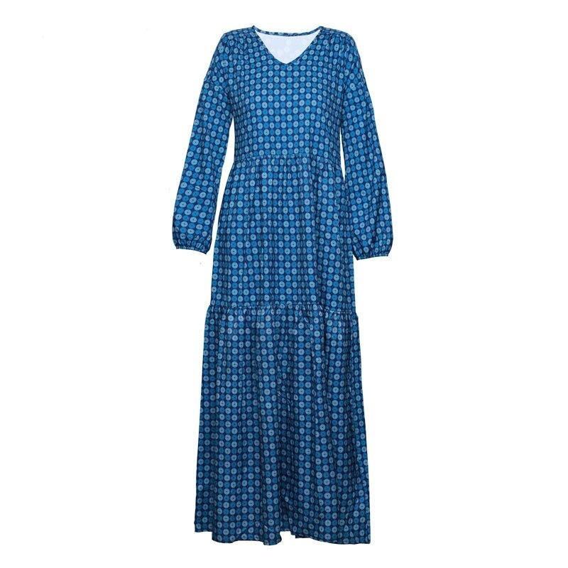 Vestido Maxi Vintage Azul