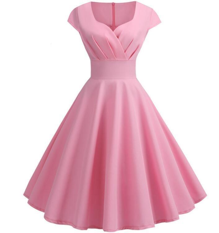 Vestido Sin Tirantes 60s Rosa