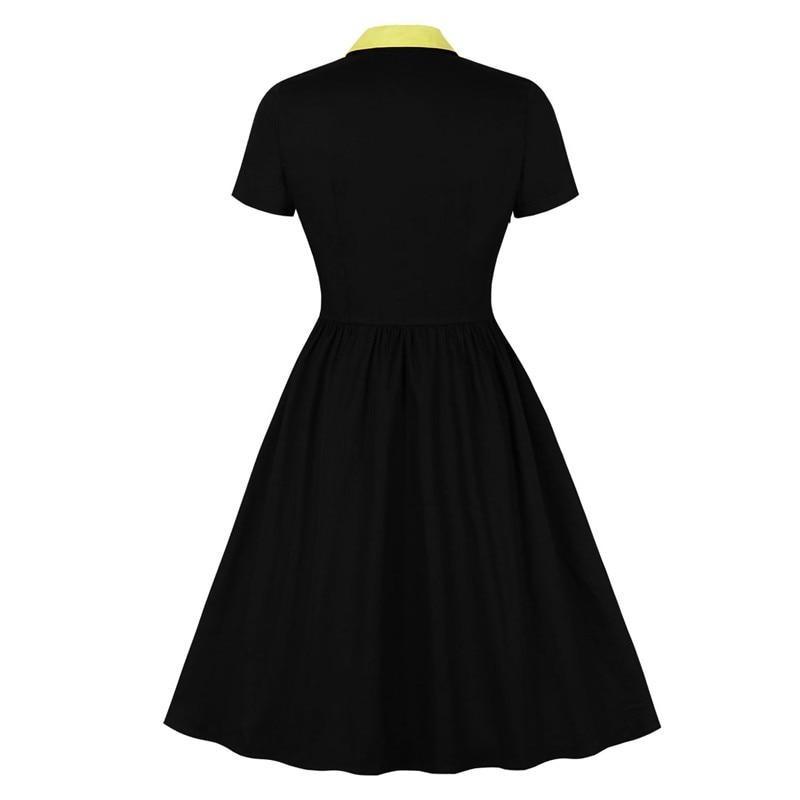 Vestido 50s Mariposas Negro
