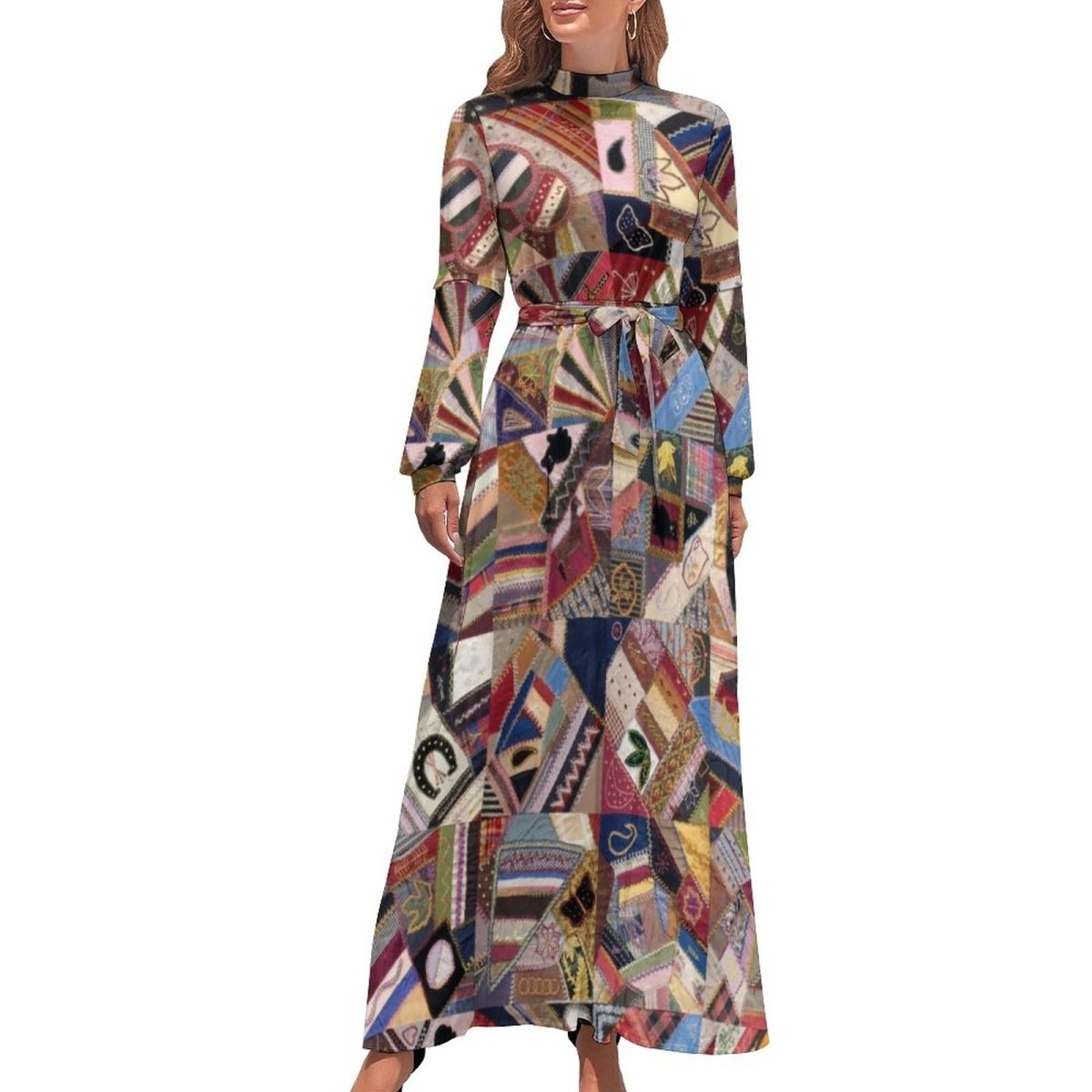 Vestido Patchwork Estilo Londinense De Los 70