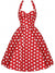 Vestido Pin Up Rojo Lunares Años 50