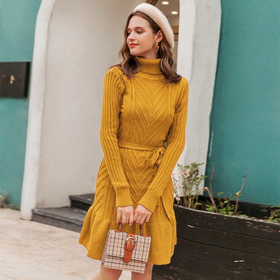 Vestido Suéter Con Estampado Vintage