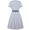 Vestido Rayas 50s Azul