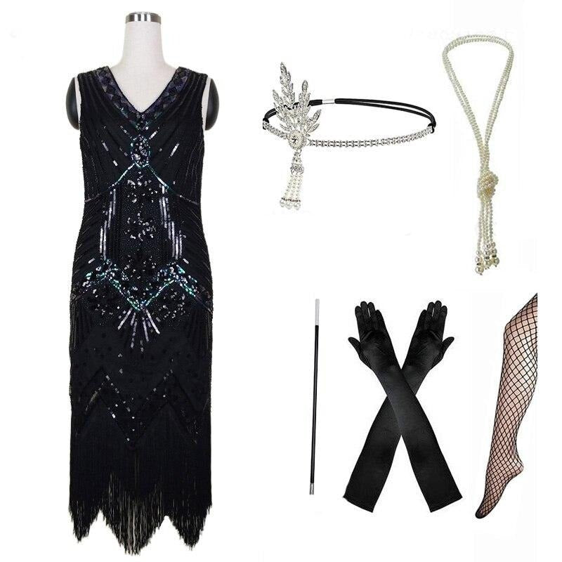 Vestido Retro 20s Negro