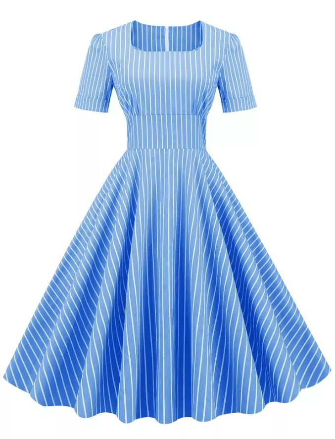 Vestido Retro 50s Azul