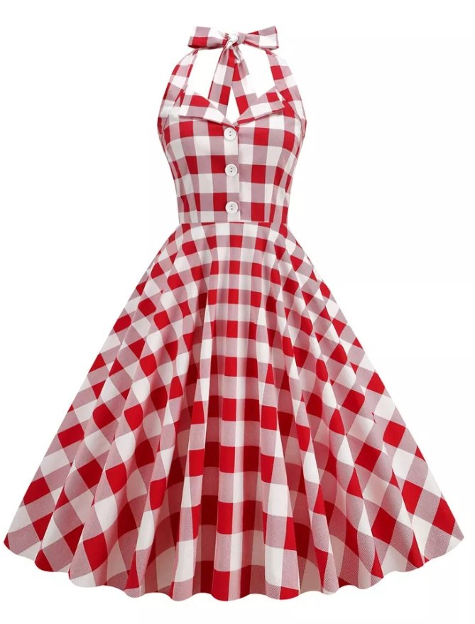 Vestido Retro 50s Rojo