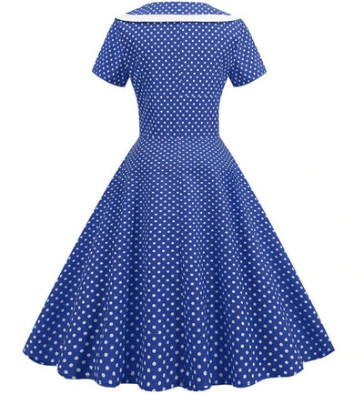 Vestido De Dama De Honor Retro Azul