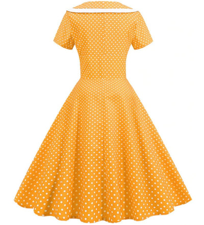 Vestido De Dama De Honor Retro Amarillo