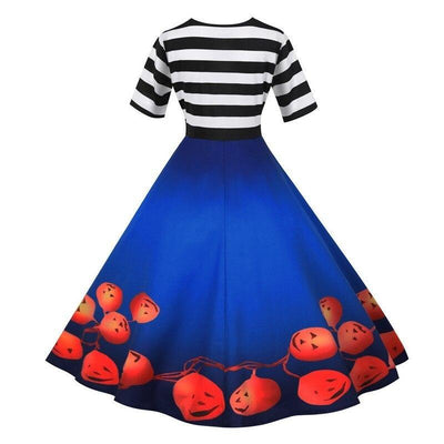 Vestido Retro Azul De Halloween